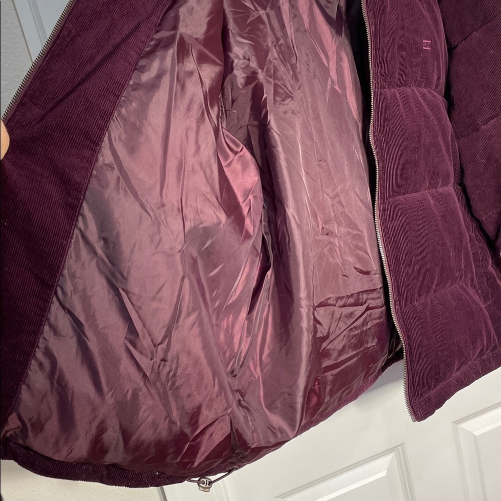 Levi's Zoe Corduroy Jacket Size XXL Full Zip Coat Burgundy Puffer Red Purple - Picture 7 of 17